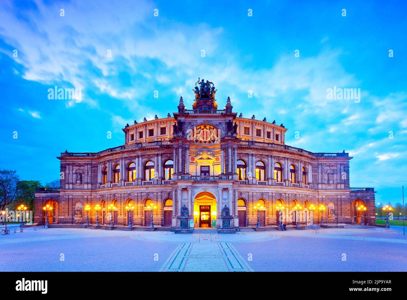 Semper Opera House Dresden during twilight, Germany Stock Photo Alamy