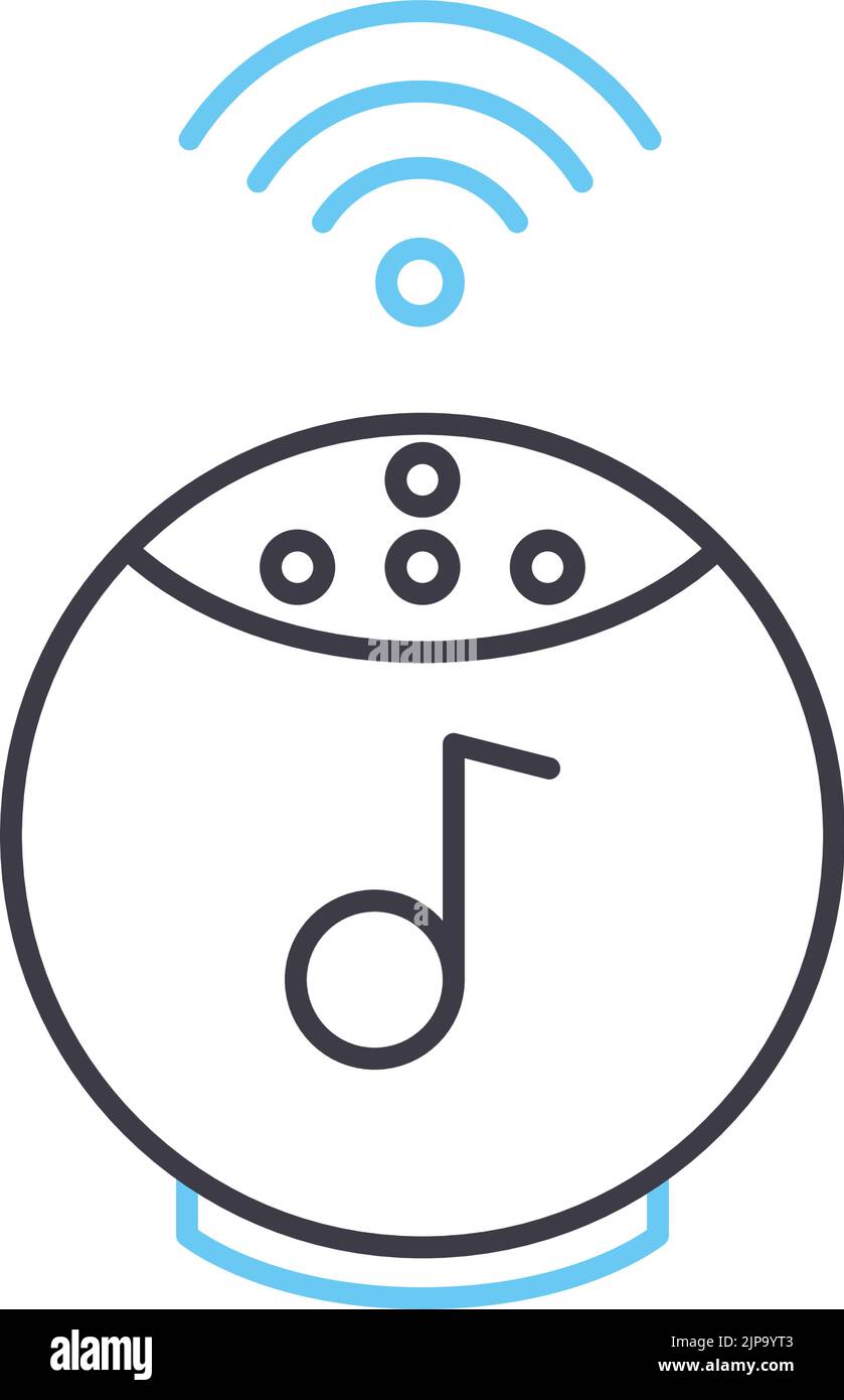 speaker line icon, outline symbol, vector illustration, concept sign Stock Vector