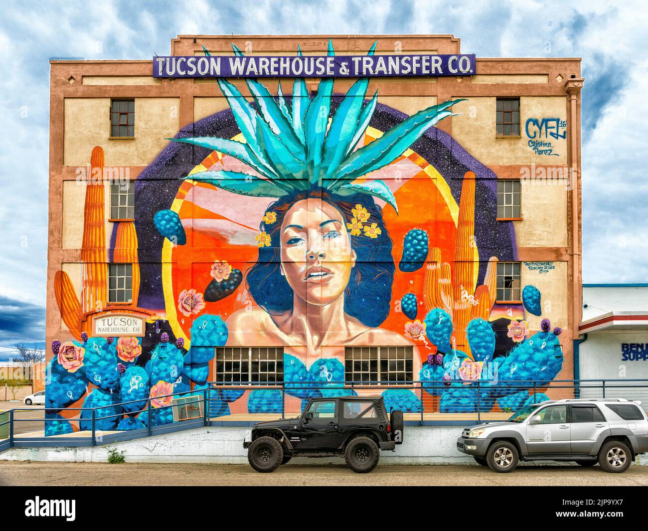 Warehouse Graffiti,Downtown, Tucson,Arizona, United States,USA Stock Photo