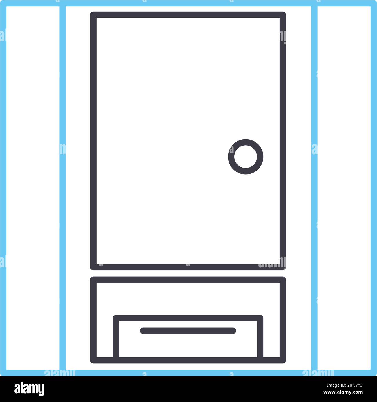 wardrobe line icon, outline symbol, vector illustration, concept sign ...