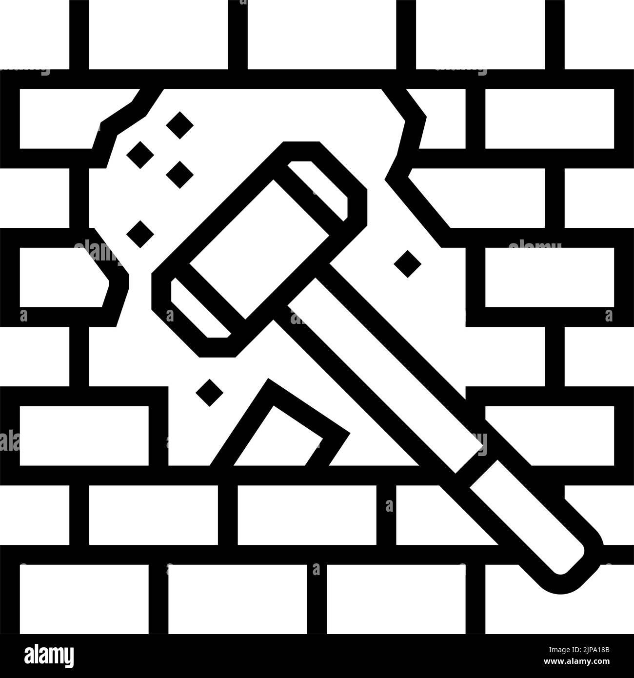 dismantling wall line icon vector illustration Stock Vector Image & Art