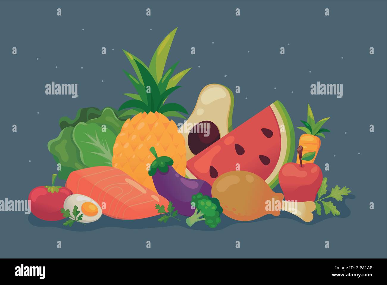 fruits and vegetables Stock Vector Image & Art - Alamy