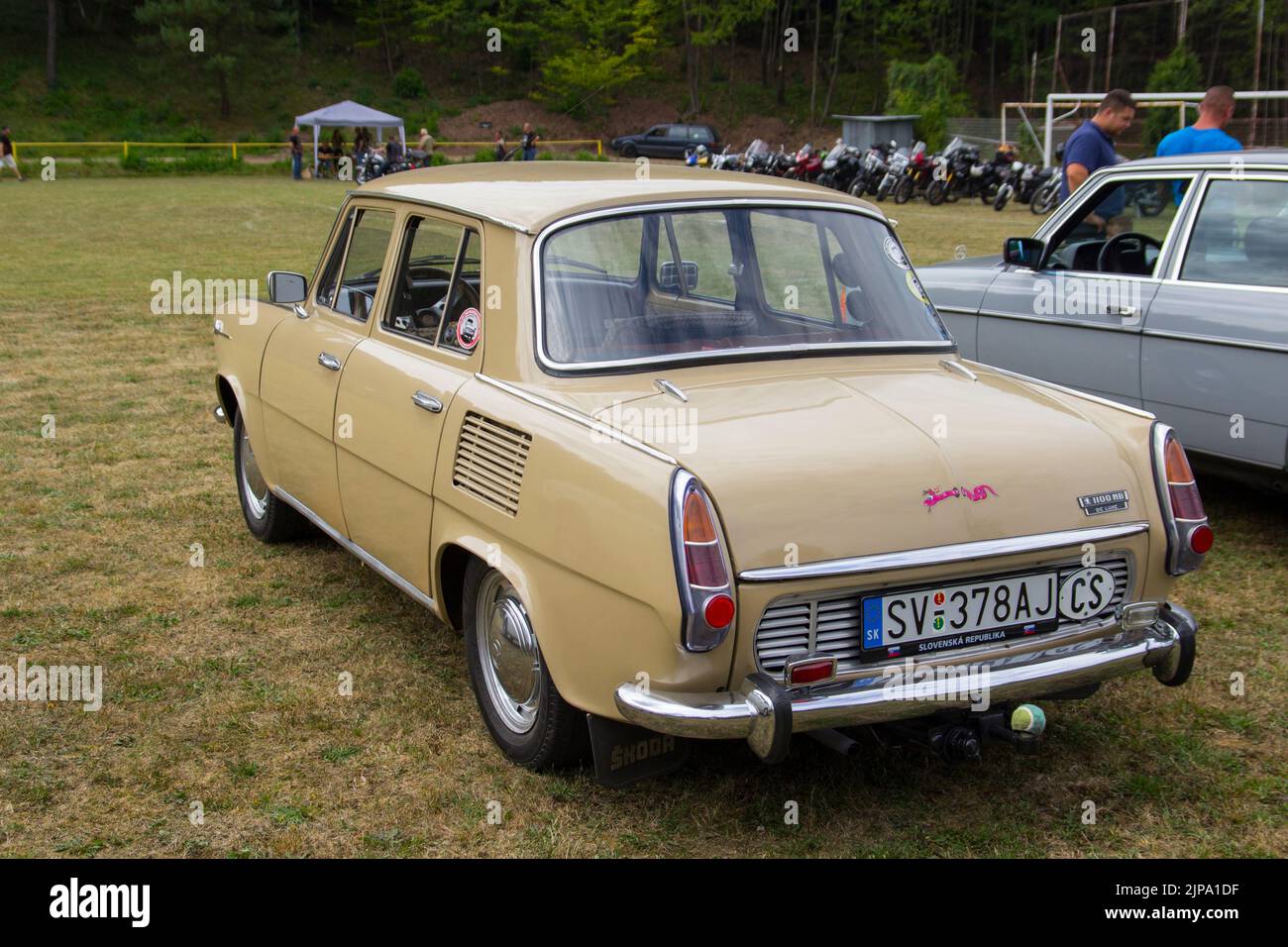 Rear Side View of Classic Skoda 1100 MB De Luxe Version Stock Photo