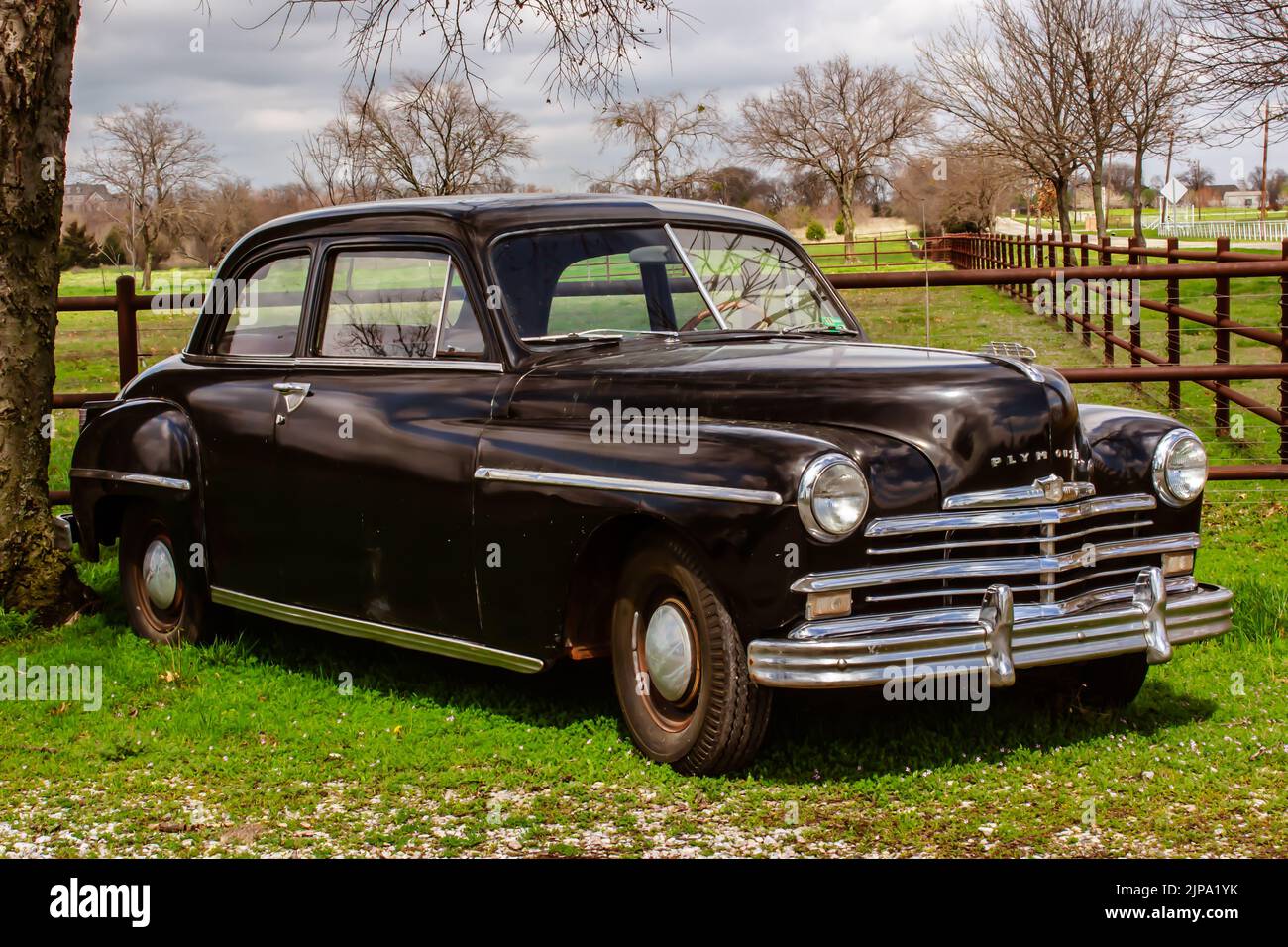Plymouth Classic car Stock Photo Alamy