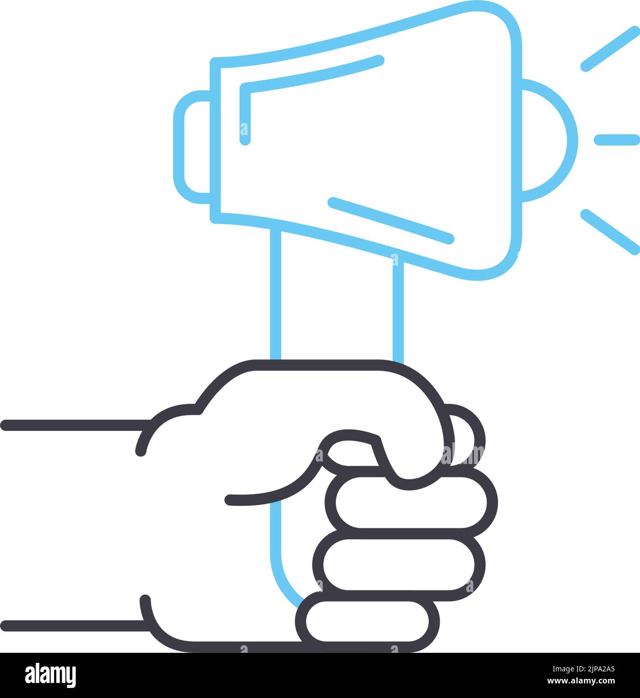 promote site line icon, outline symbol, vector illustration, concept