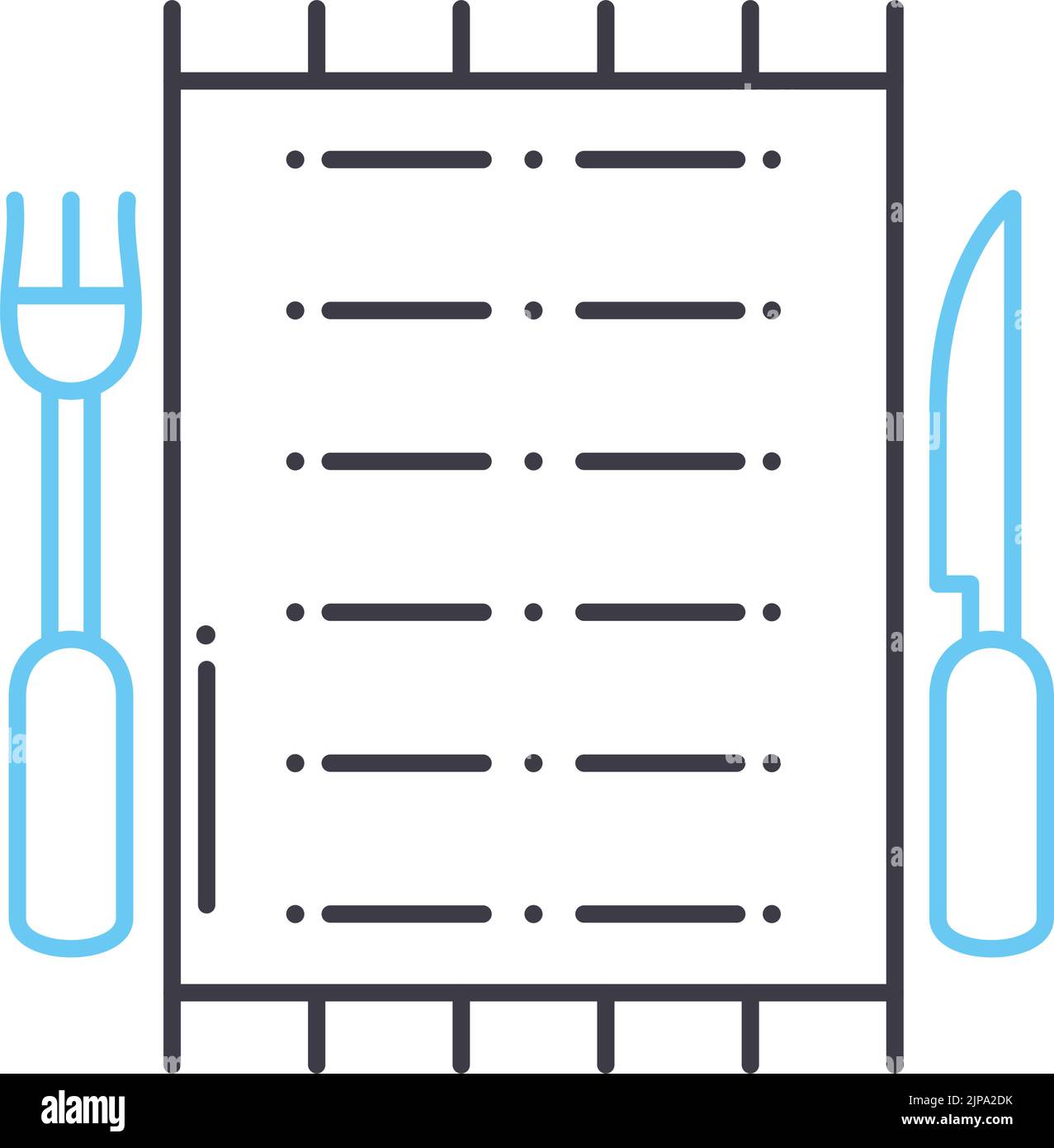 restaurant in hotel line icon, outline symbol, vector illustration, concept sign Stock Vector