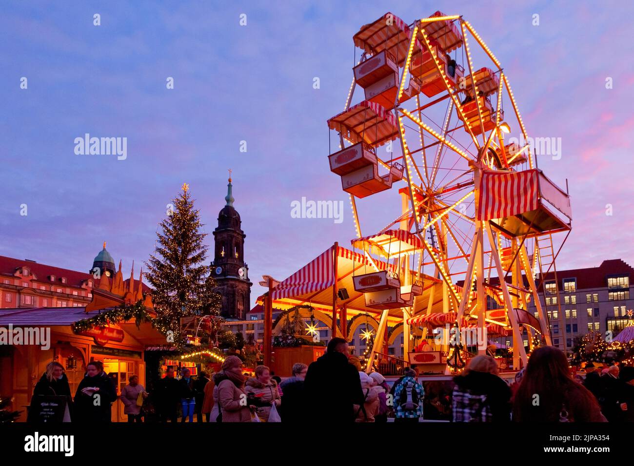 Christmas market in old city of Dresden, Germany Stock Photo