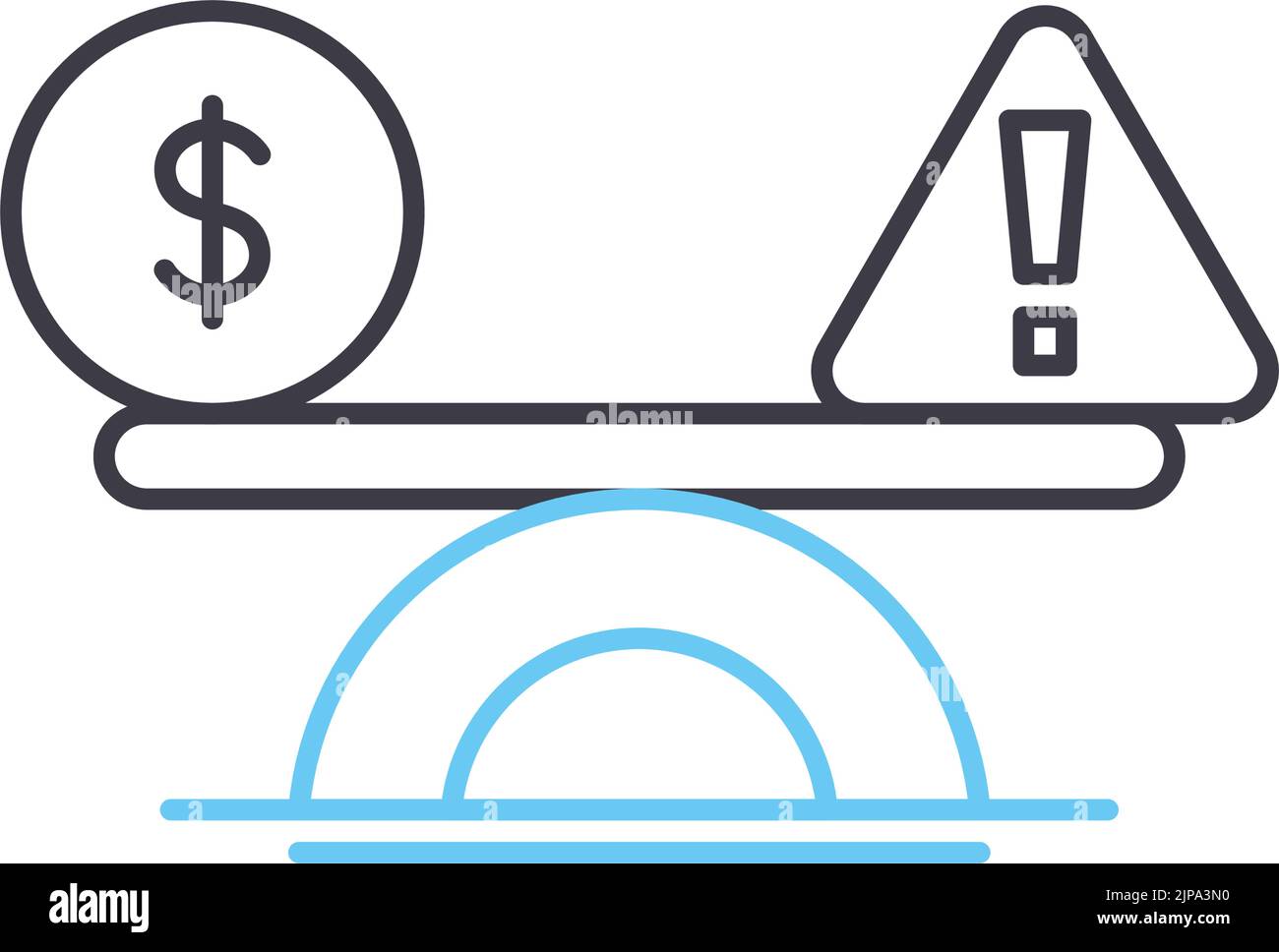 liquidity risk line icon, outline symbol, vector illustration, concept sign Stock Vector