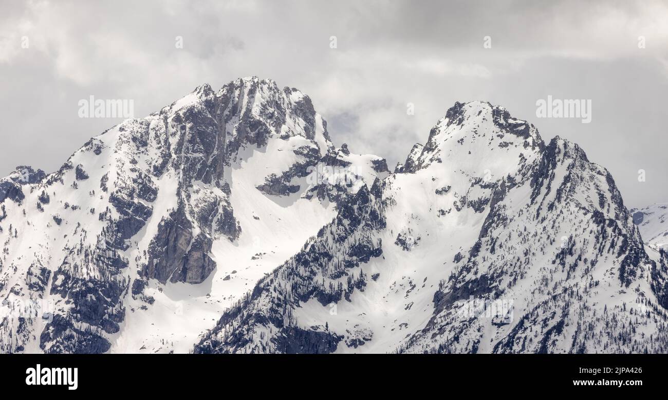 Snow Covered Mountains in American Landscape Stock Photo - Alamy