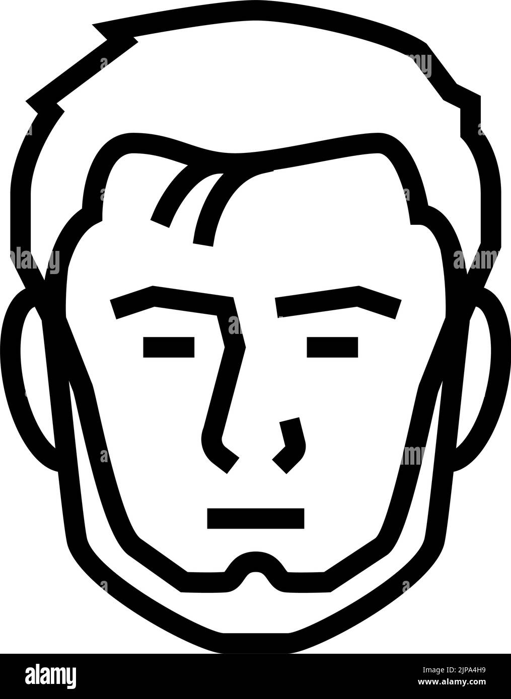 chinstrap beard hair style line icon vector illustration Stock Vector