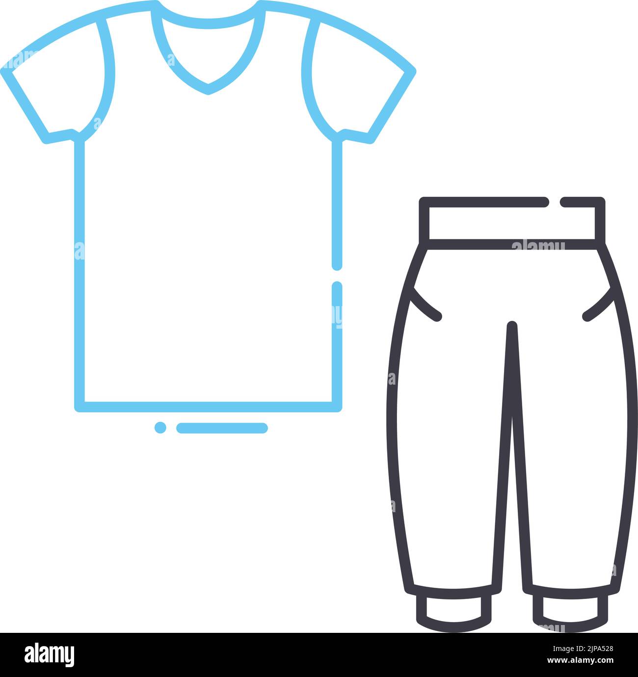 workout clothes line icon, outline symbol, vector illustration, concept
