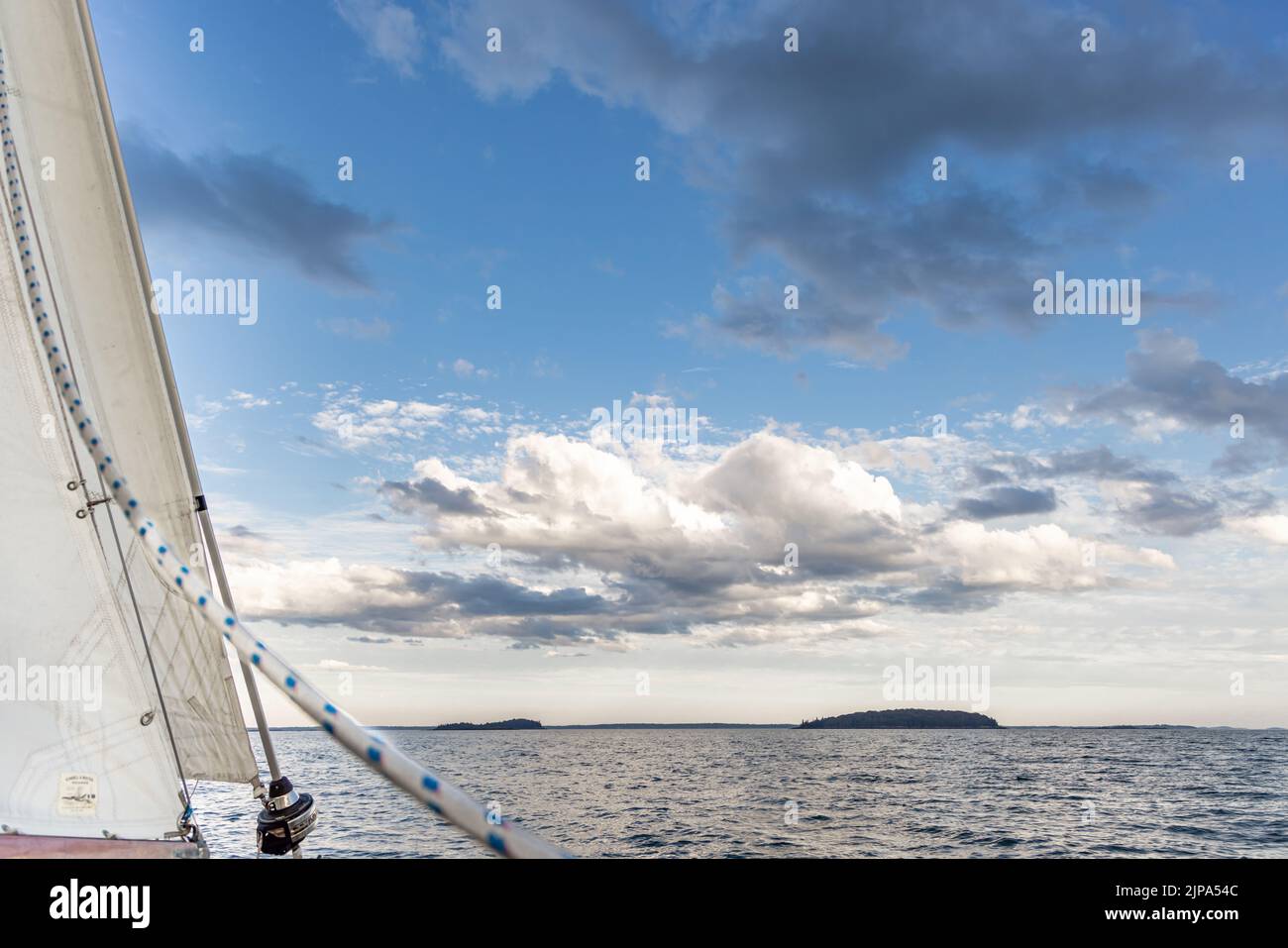 Detail image of a sail on a sail boat Stock Photo