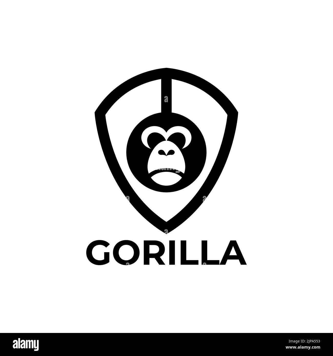 Gorilla logo icon. Gorilla big foot monkey animal wild mascot
