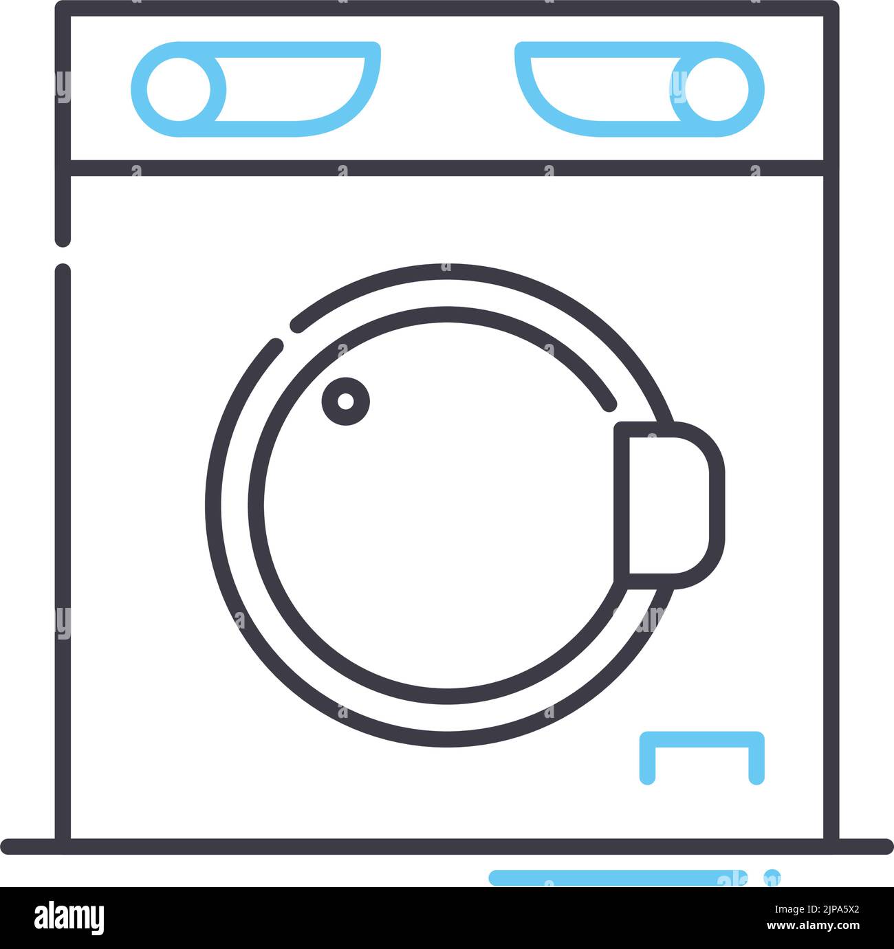 home washing machine line icon, outline symbol, vector illustration