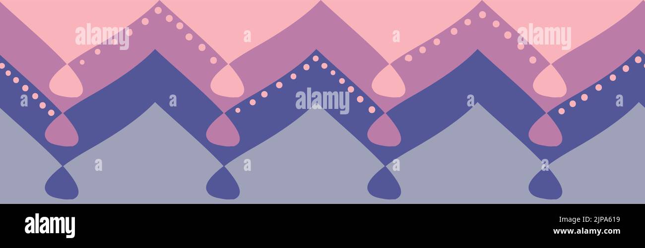seamless horizontal border with zig zag shapes Stock Vector