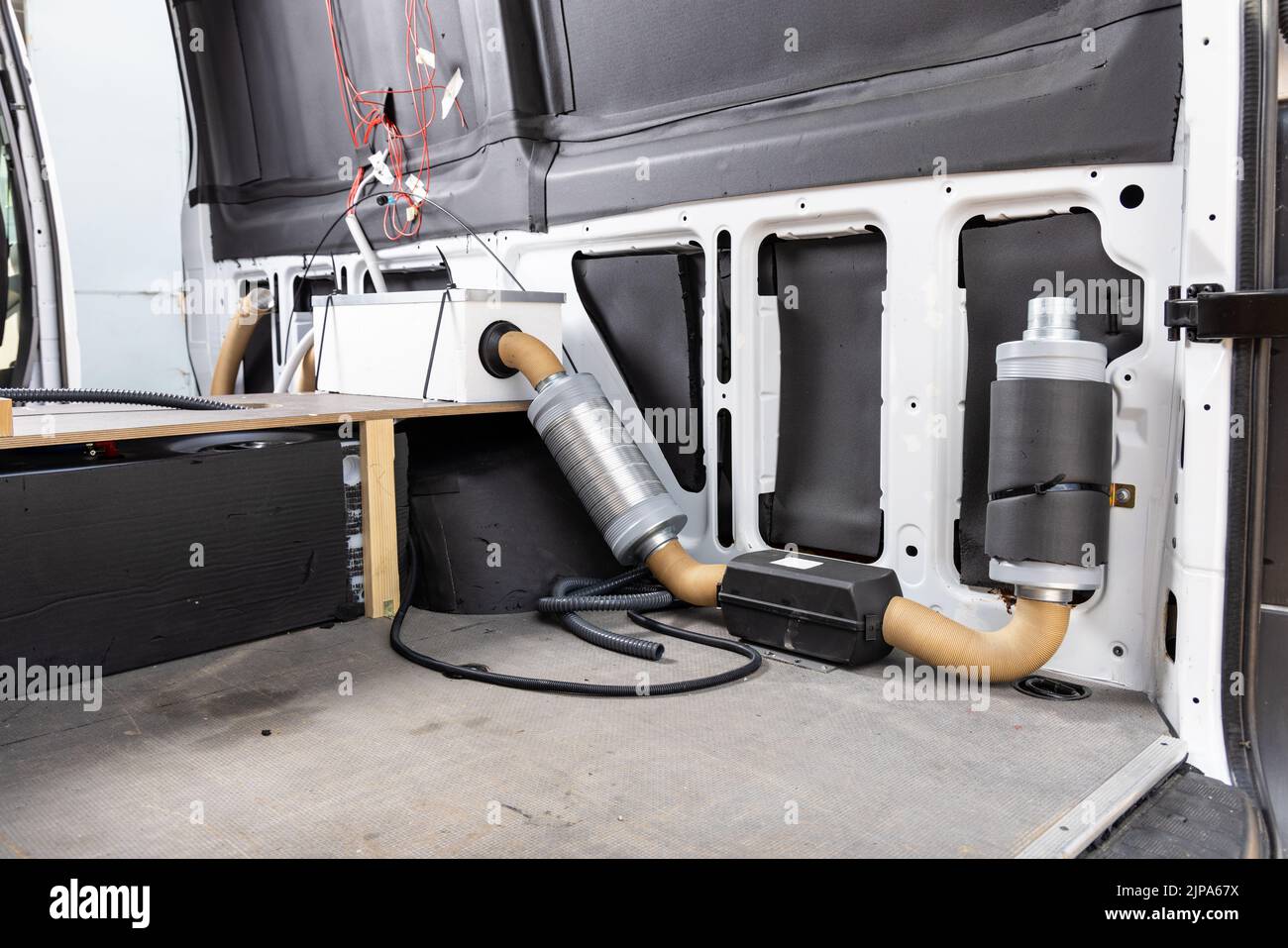 Heating system in a camper van Stock Photo