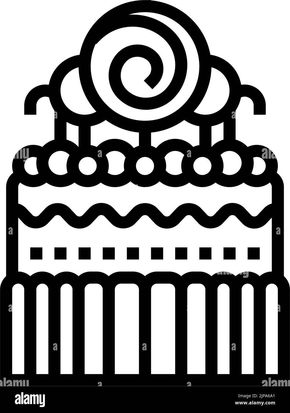 sweet cake food dessert line icon vector illustration Stock Vector ...