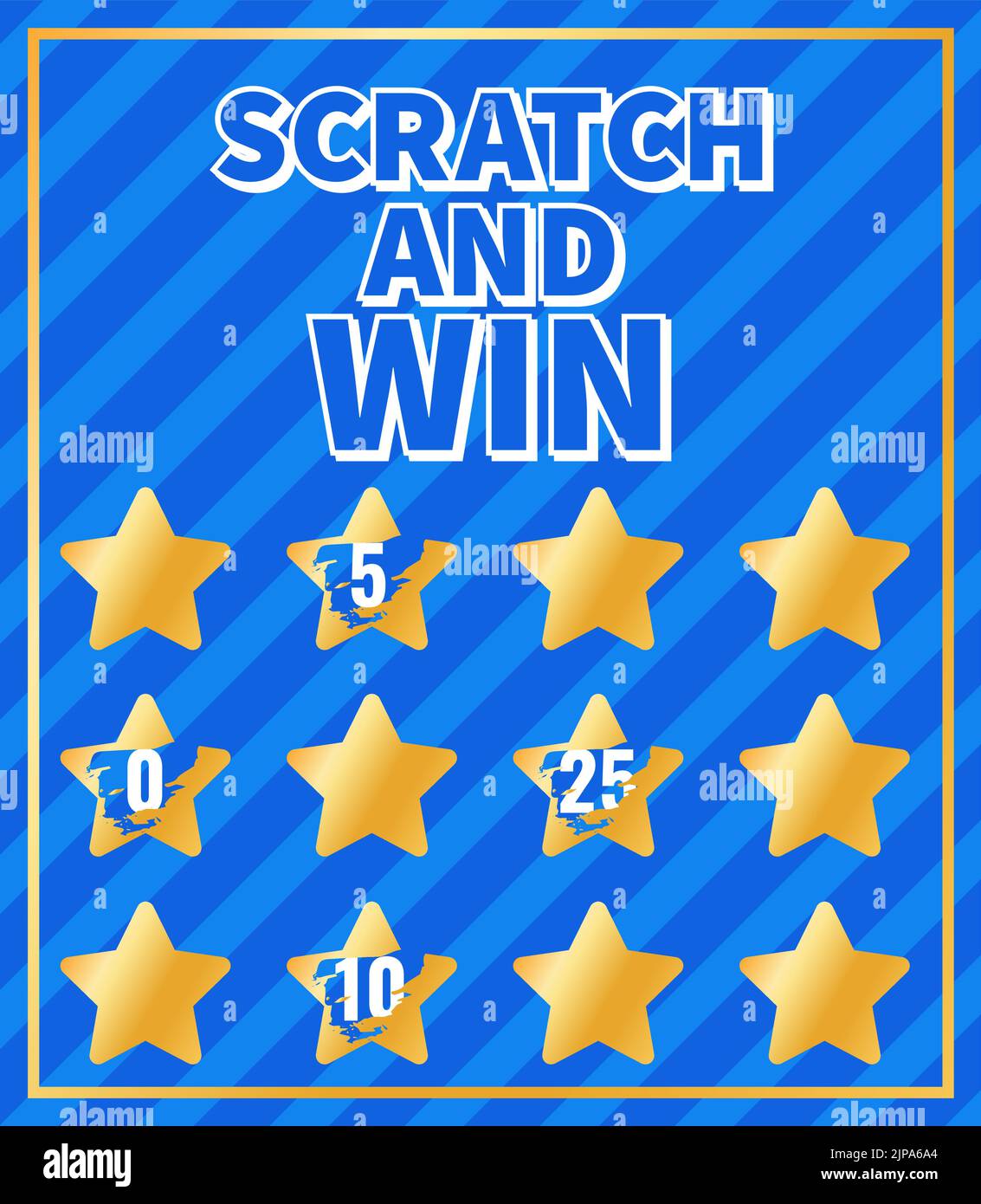 Scratch and win card. Instant lottery lucky chance Stock Vector Image