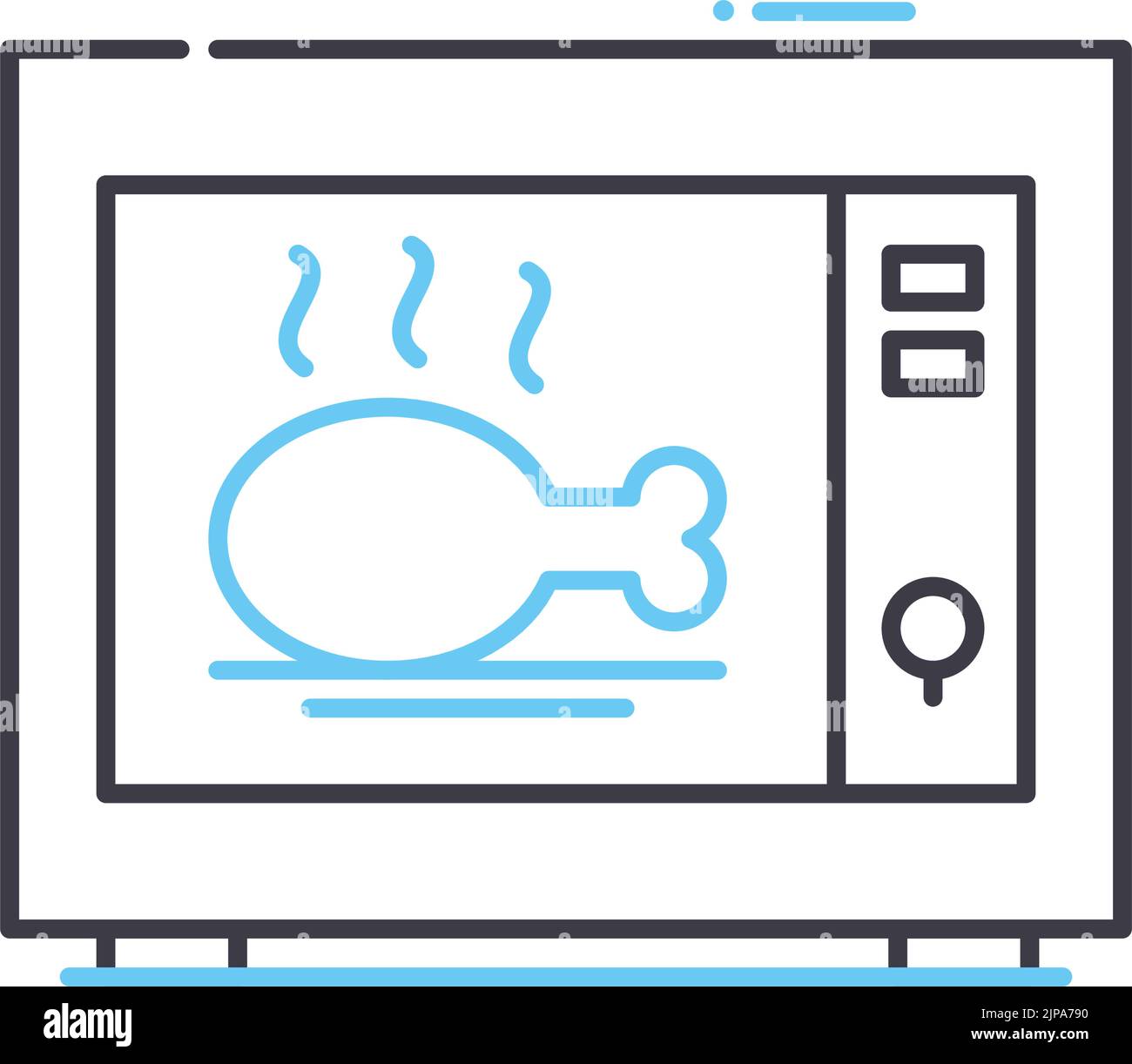 roast chicken line icon, outline symbol, vector illustration, concept