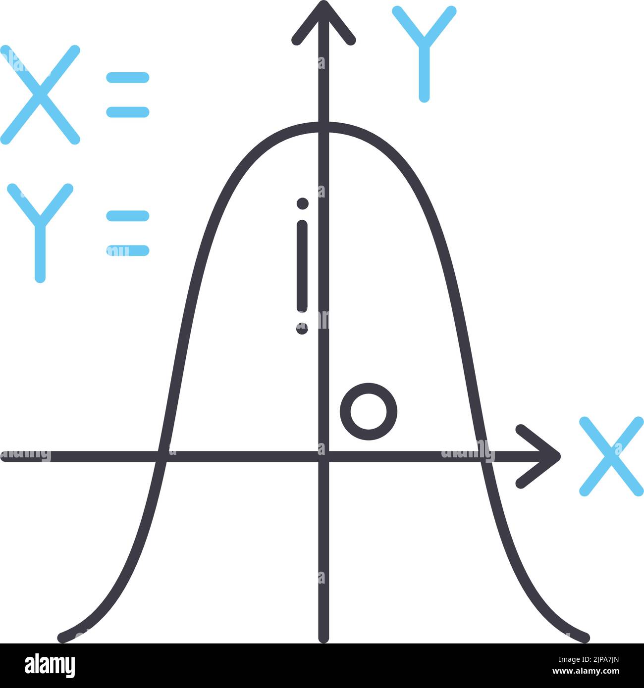 maths line icon, outline symbol, vector illustration, concept sign Stock Vector