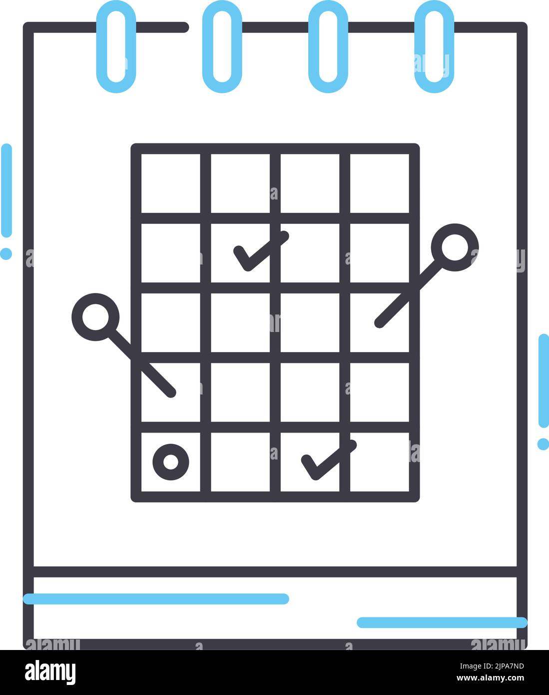 timetable line icon, outline symbol, vector illustration, concept sign Stock Vector