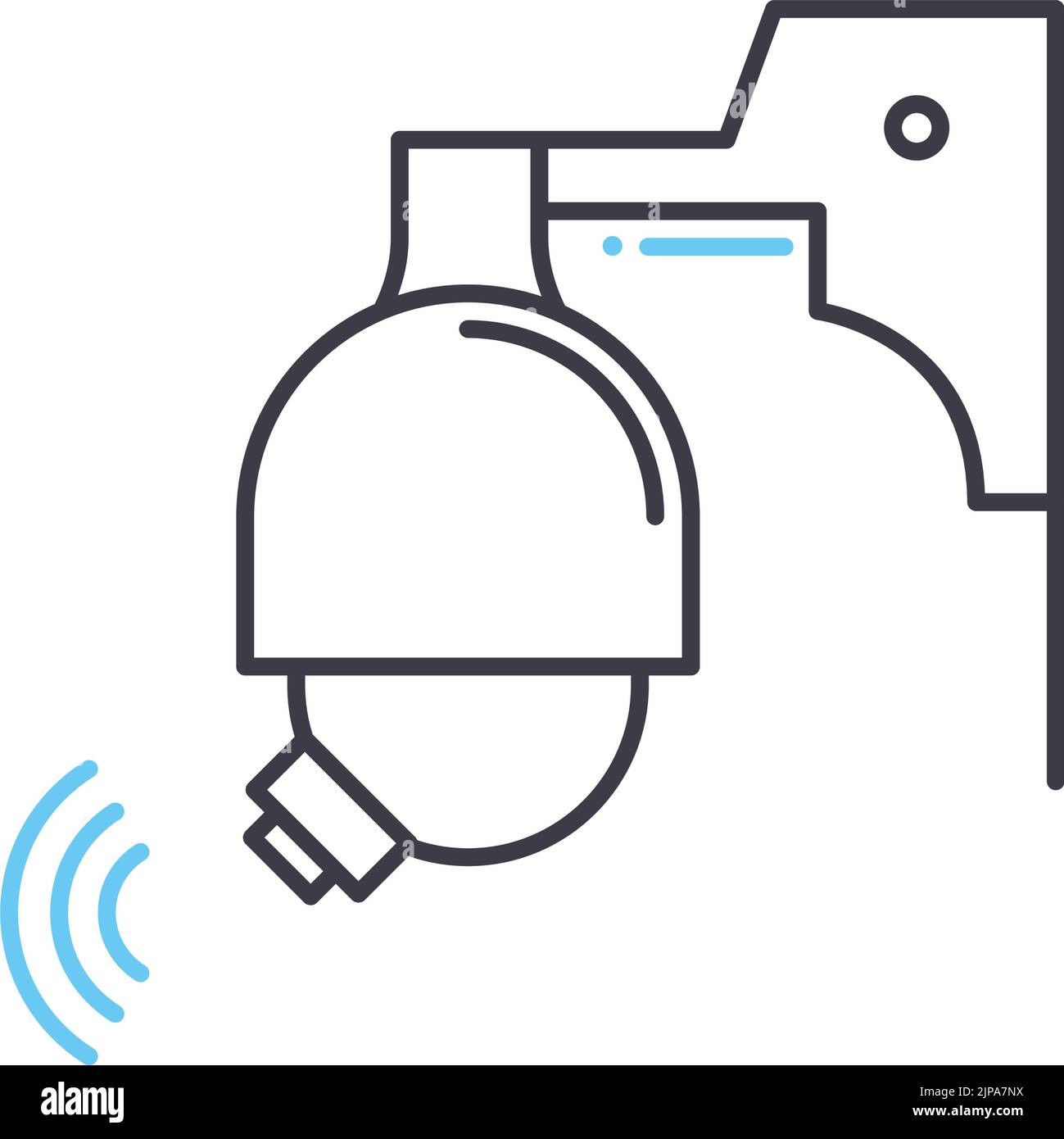 surveillance security line icon, outline symbol, vector illustration