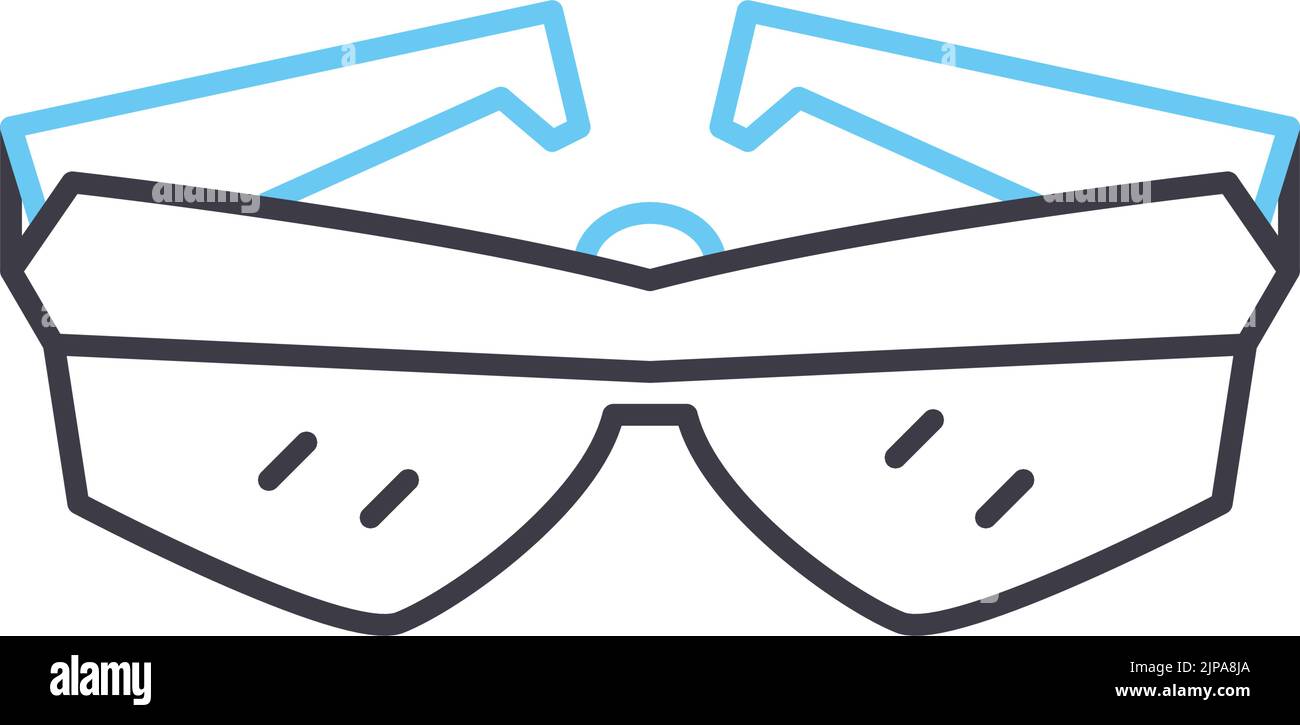 virtual glasses line icon, outline symbol, vector illustration, concept sign Stock Vector