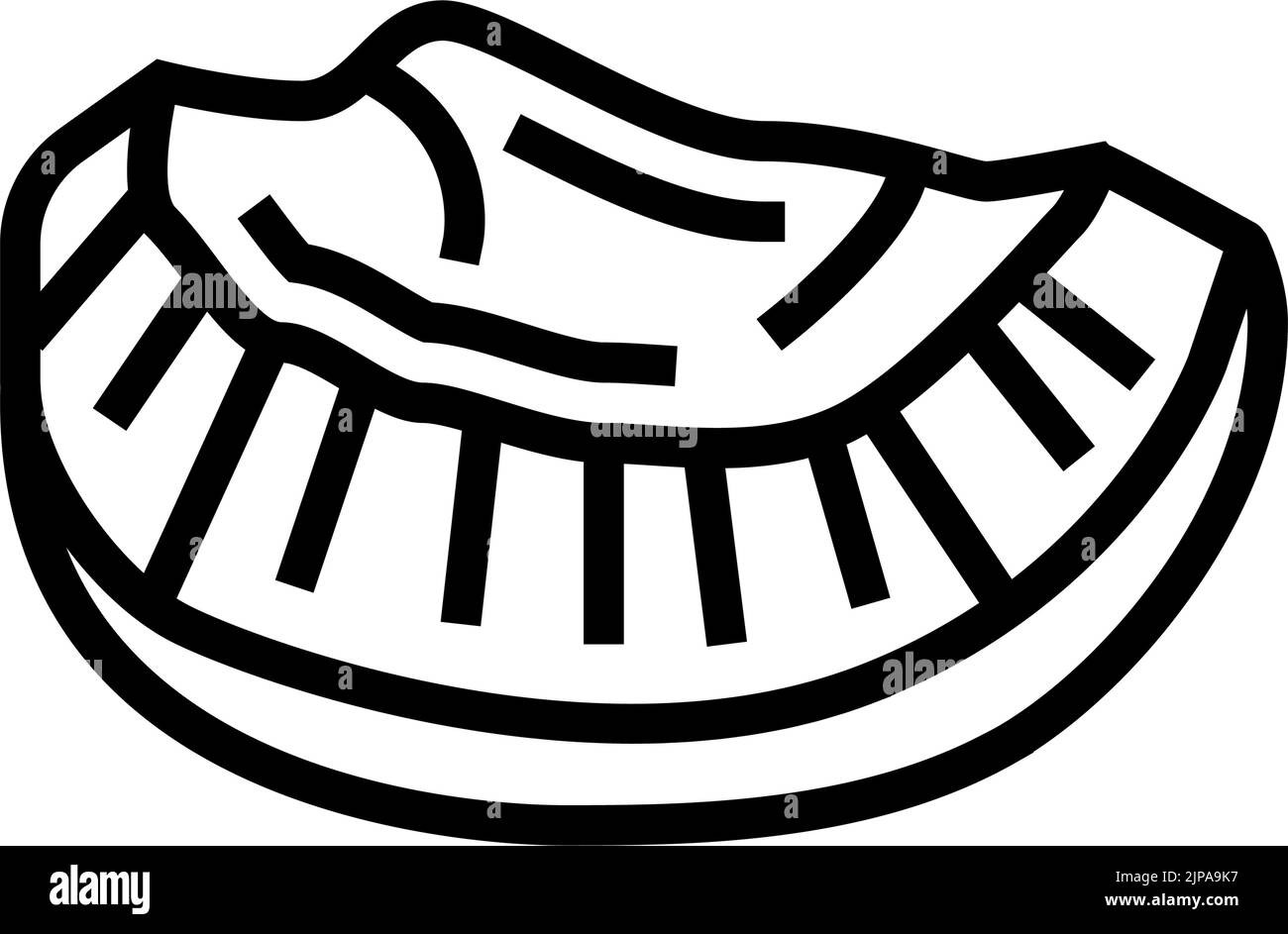 cut piece coconut line icon vector illustration Stock Vector Image ...