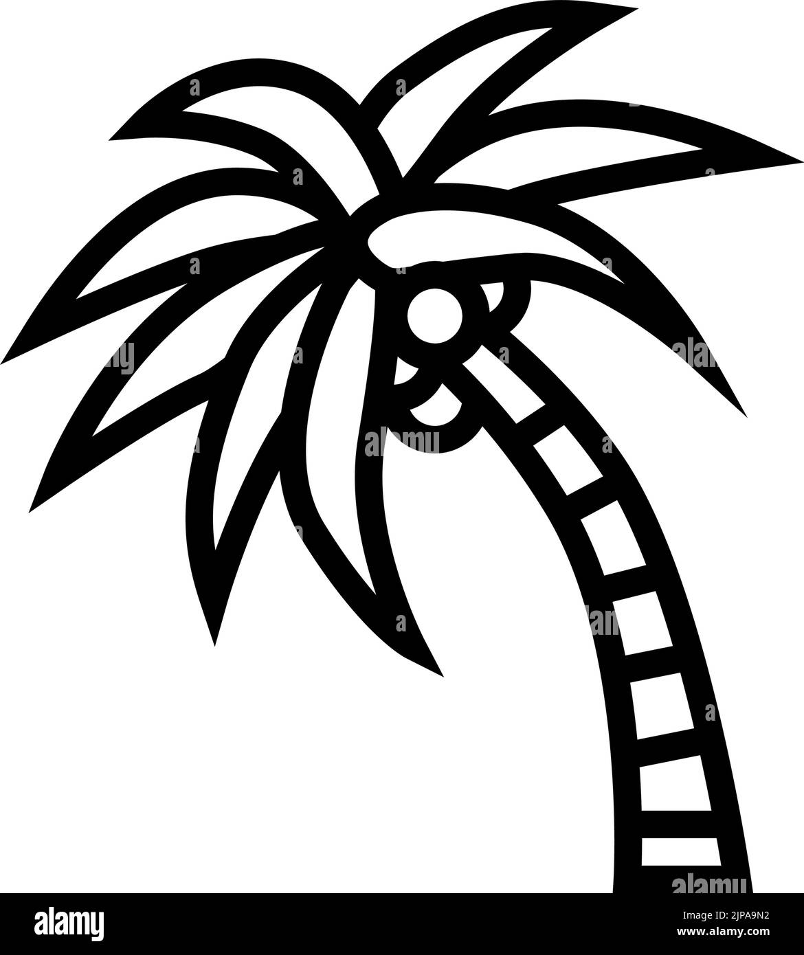 palm tree coconut line icon vector illustration Stock Vector Image ...