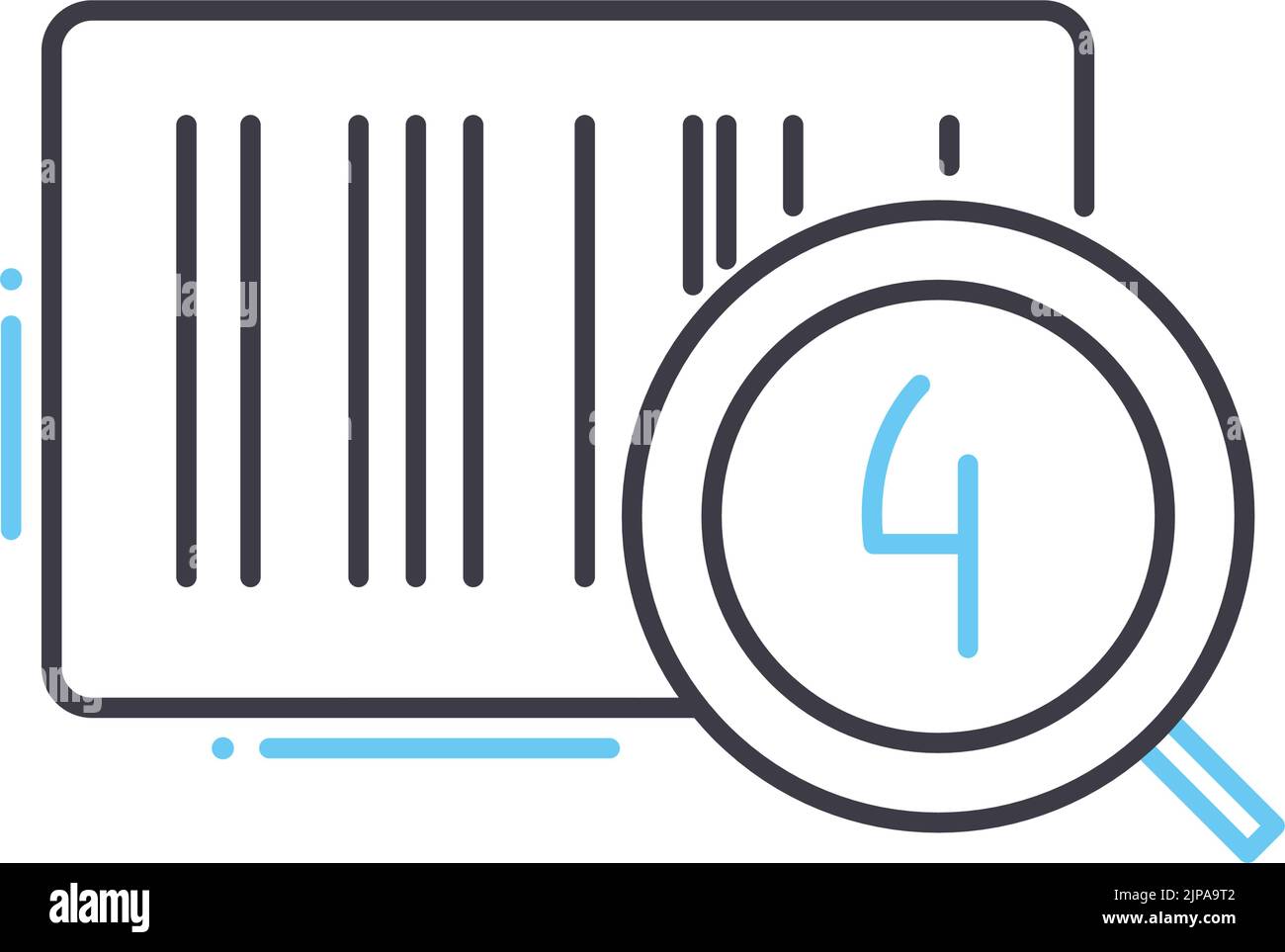 tracking barcode line icon, outline symbol, vector illustration