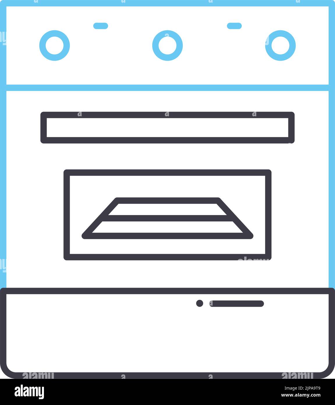 stove oven line icon, outline symbol, vector illustration, concept sign