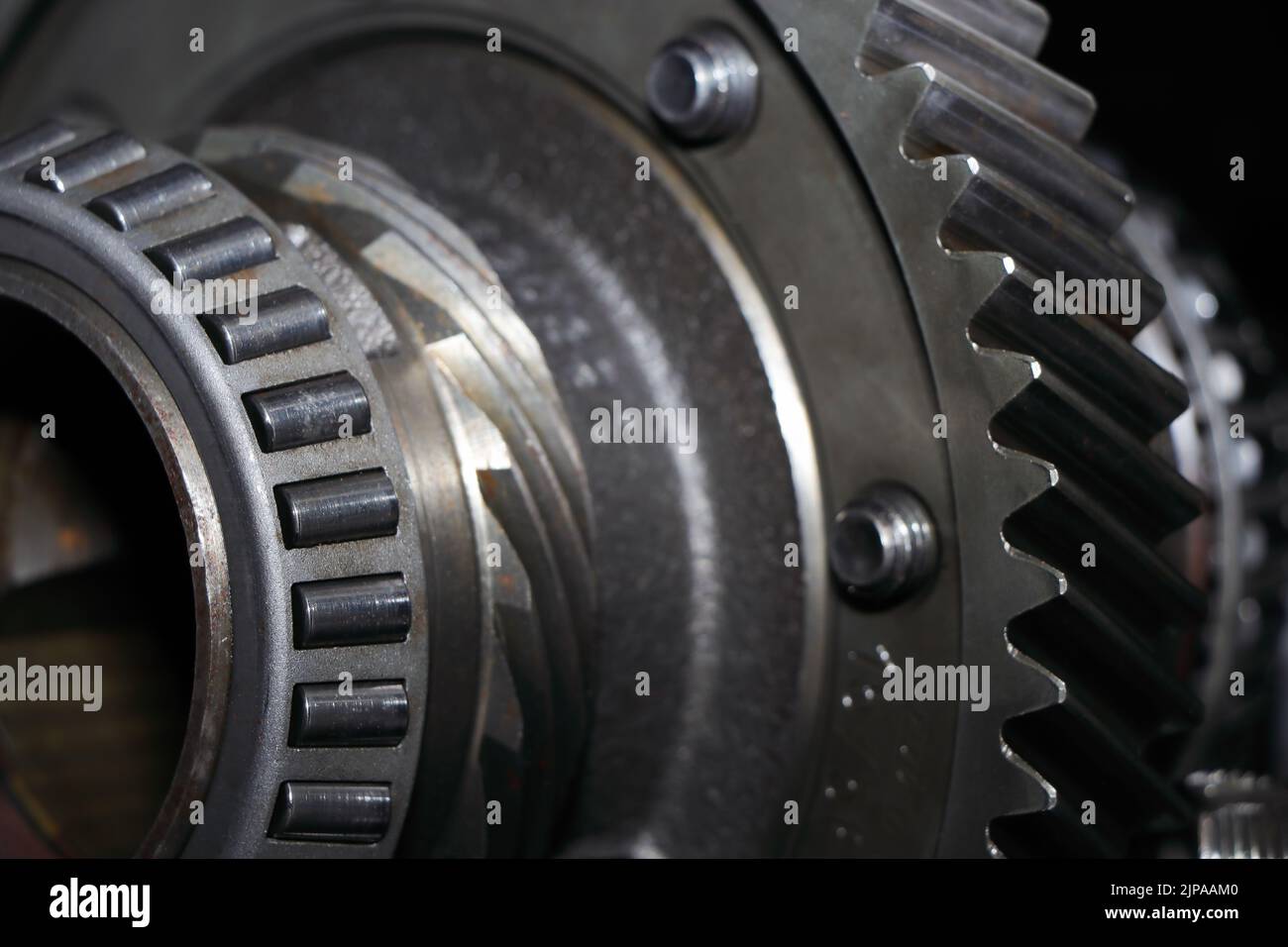 Engine Transmission Gear Assembly Component Abstract Closeup Stock
