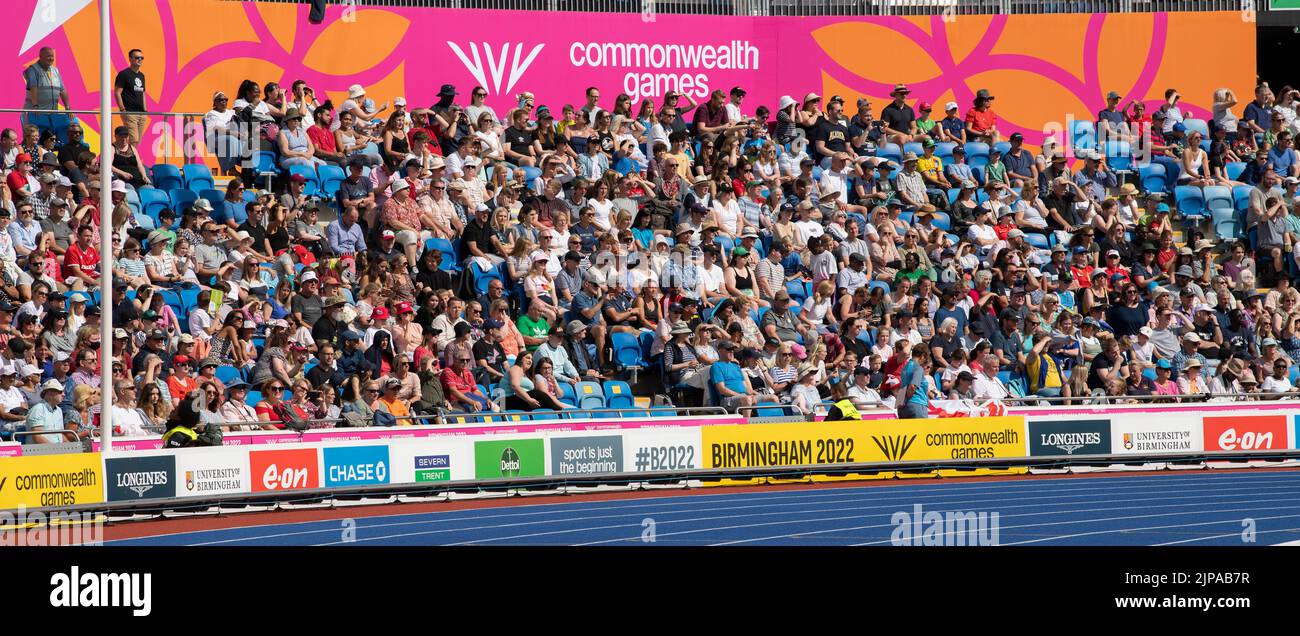 Spectators at the Commonwealth Games at Alexander Stadium, Birmingham
