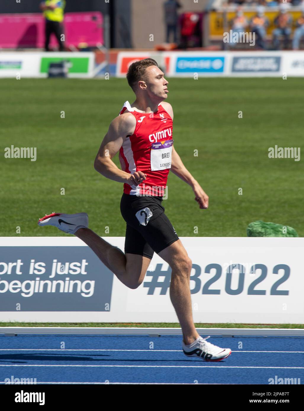 Joseph Brier of Wales competing in the men's 400m heats at the ...