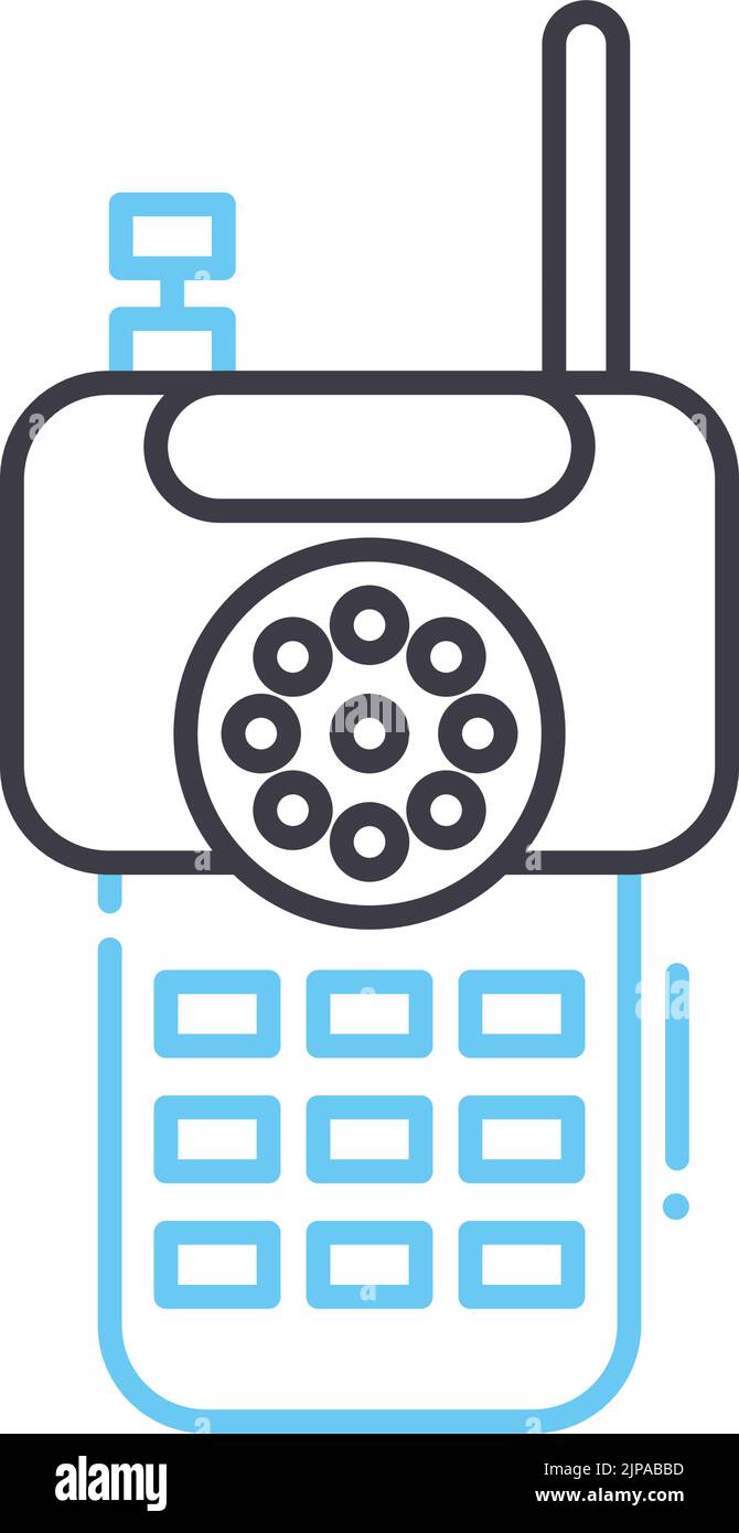 portable radio line icon, outline symbol, vector illustration, concept ...