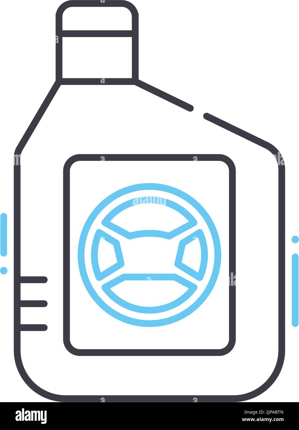 power steering fluid line icon, outline symbol, vector illustration