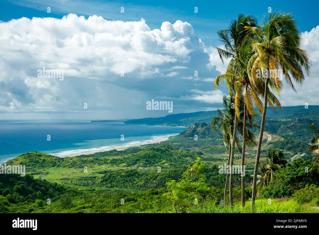 Cherry Tree Hill ,view of east coast Barbados,Caribbean Stock Photo Alamy