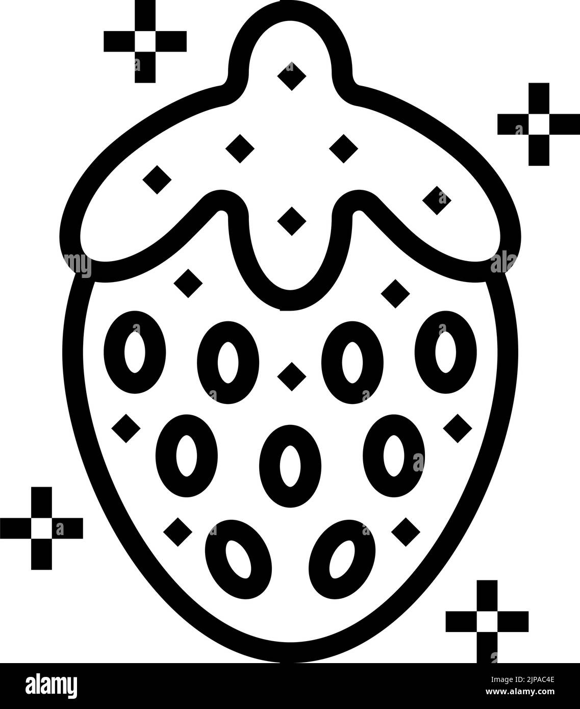 strawberry jelly candy gummy line icon vector illustration Stock Vector