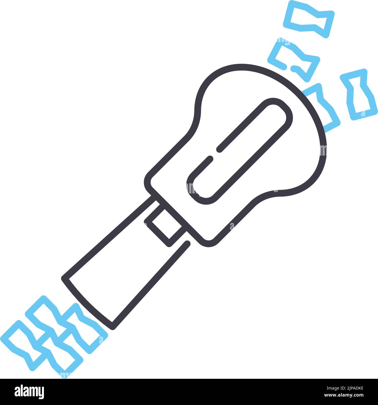 zip fastener line icon, outline symbol, vector illustration, concept ...