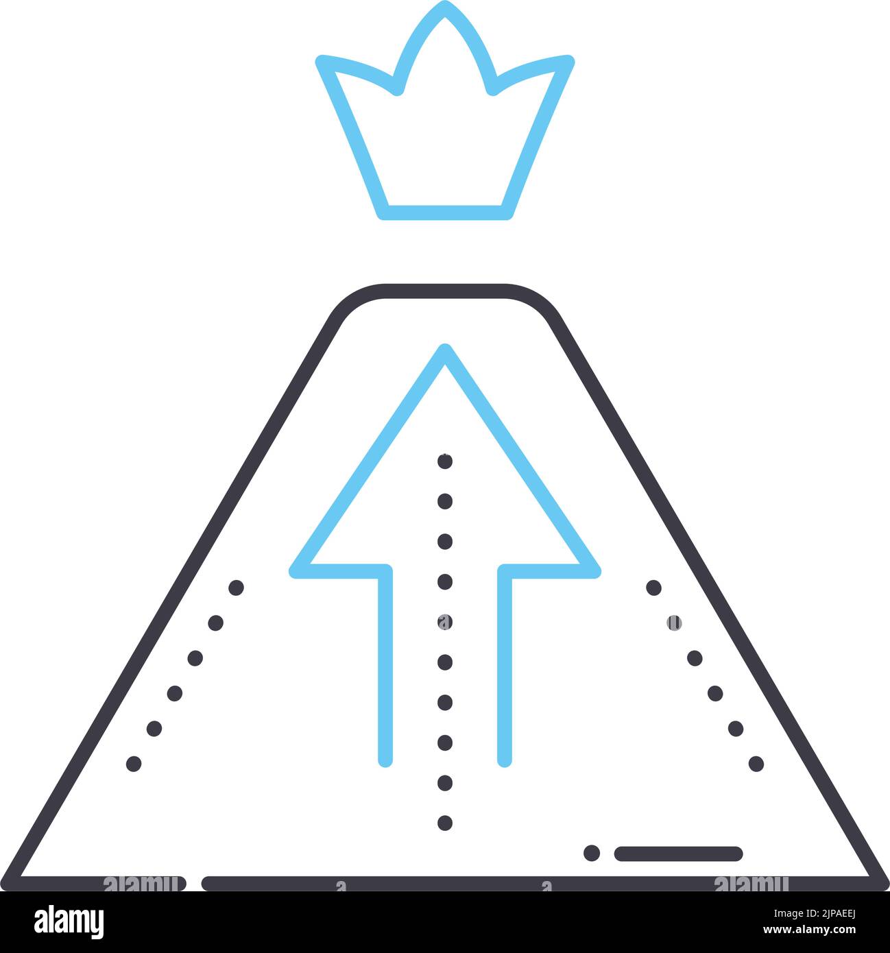king of the hill line icon, outline symbol, vector illustration, concept sign Stock Vector
