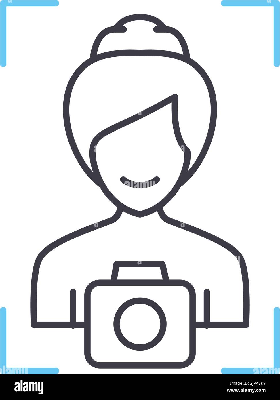 portraiture line icon, outline symbol, vector illustration, concept sign Stock Vector