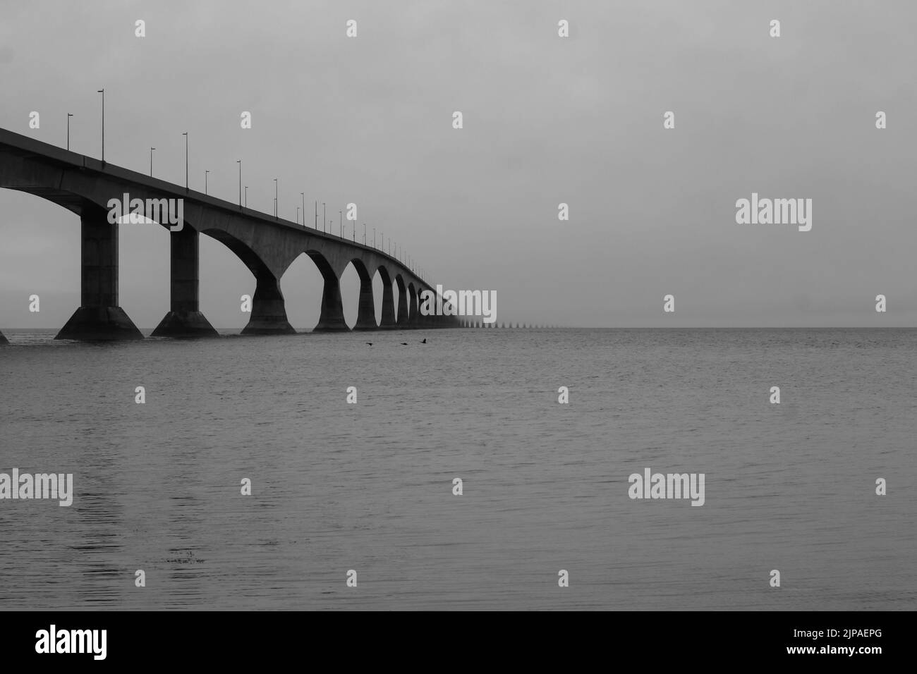 Confederation Bridge from New Brunswick to Prince Edward Island. Stock Photo