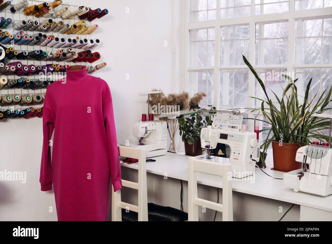 Start Sewing Business at Home, creating clothing patterns Stock Photo