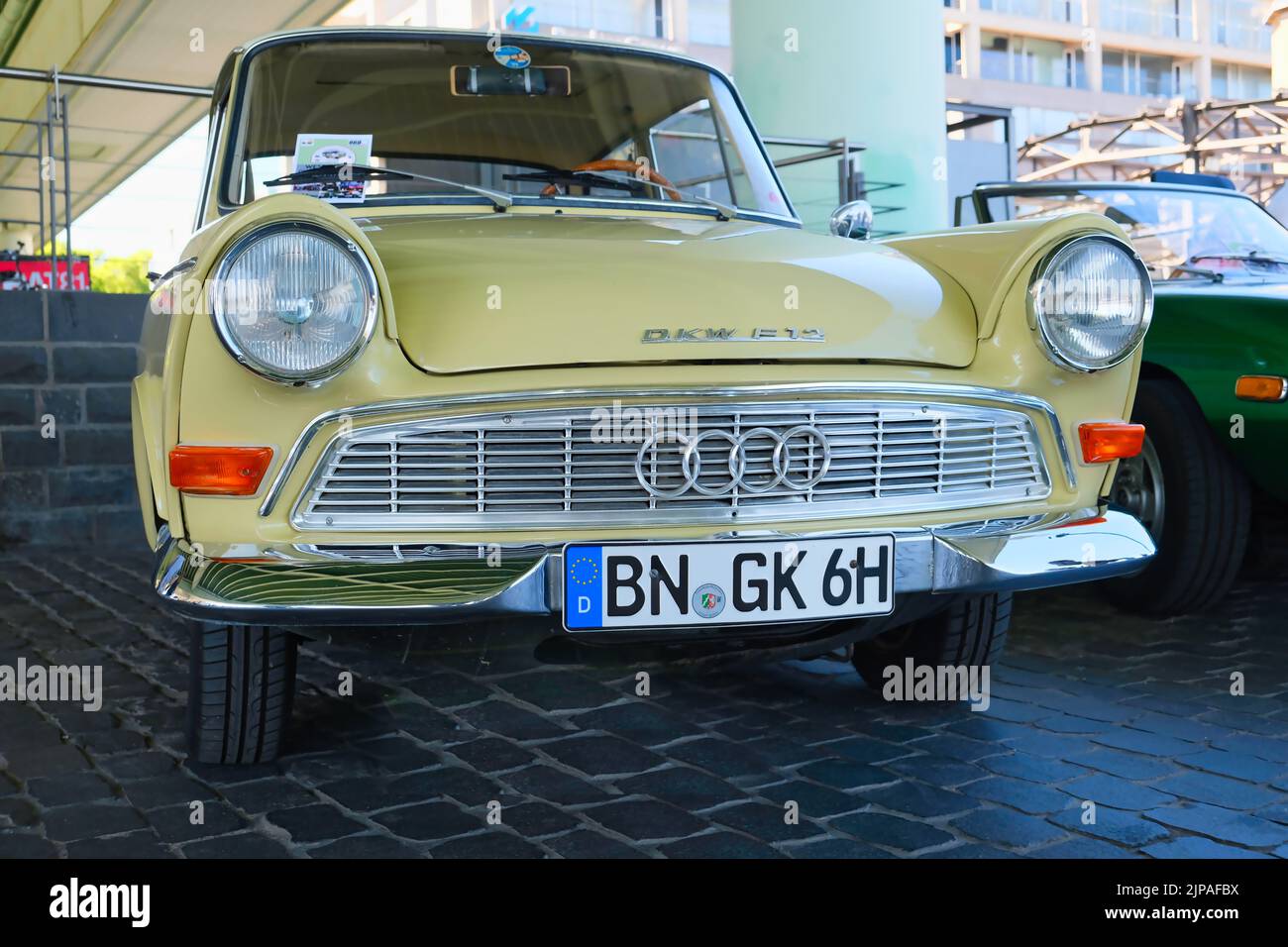 DKW F12 from the sixties at the oldtimer show in Cologne, front view Stock Photo