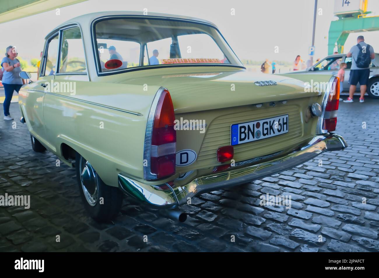 DKW F12 from the sixties at the oldtimer show in Cologne, rear view Stock Photo