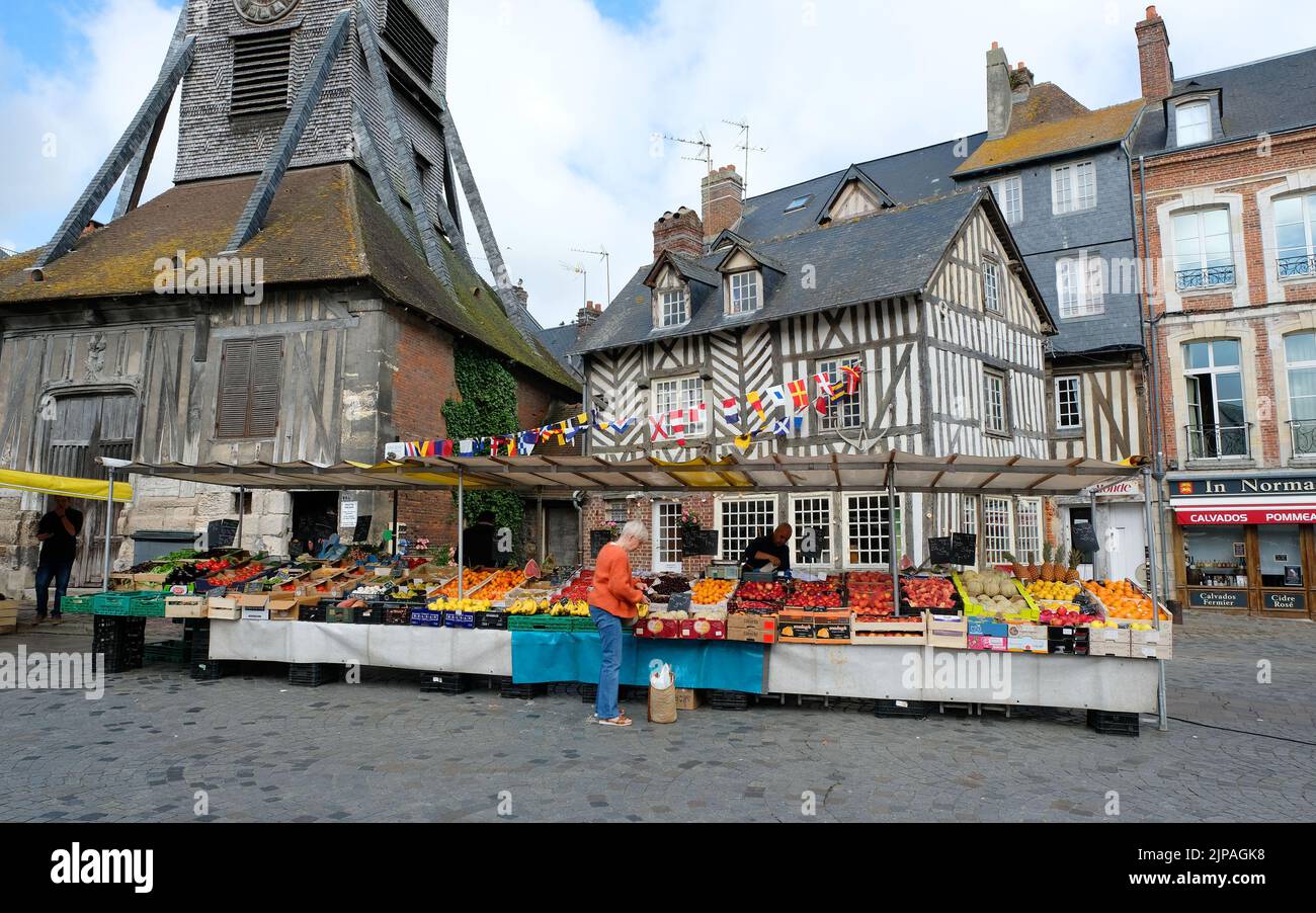 Honfleur Market, Honfleur, Normandy, France Stock Photo