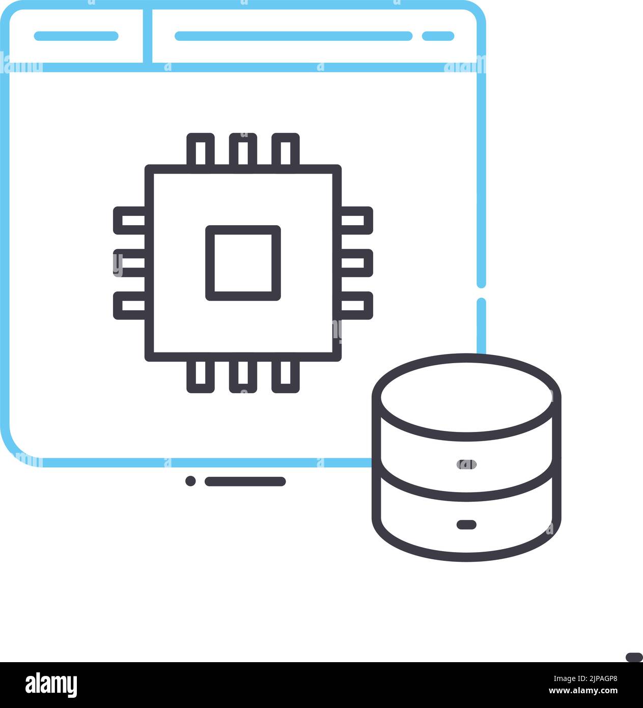 pre processor line icon, outline symbol, vector illustration, concept sign Stock Vector