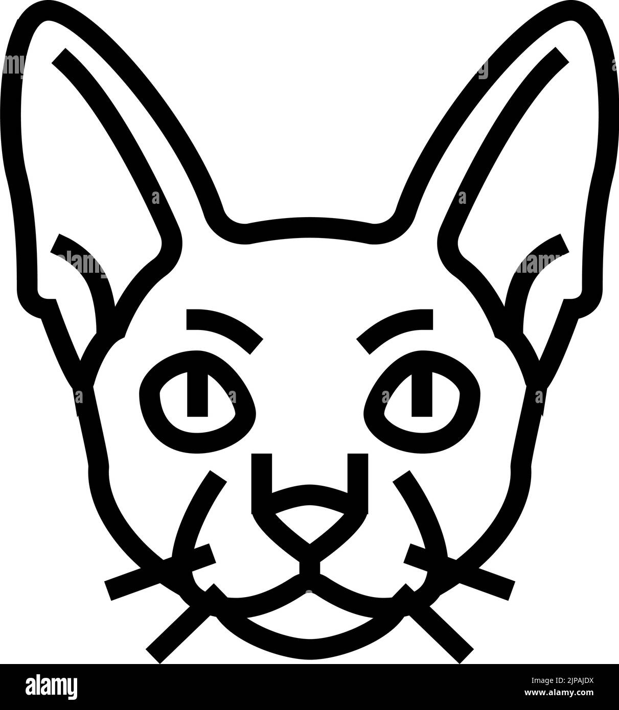 cornish rex cat cute pet line icon vector illustration Stock Vector