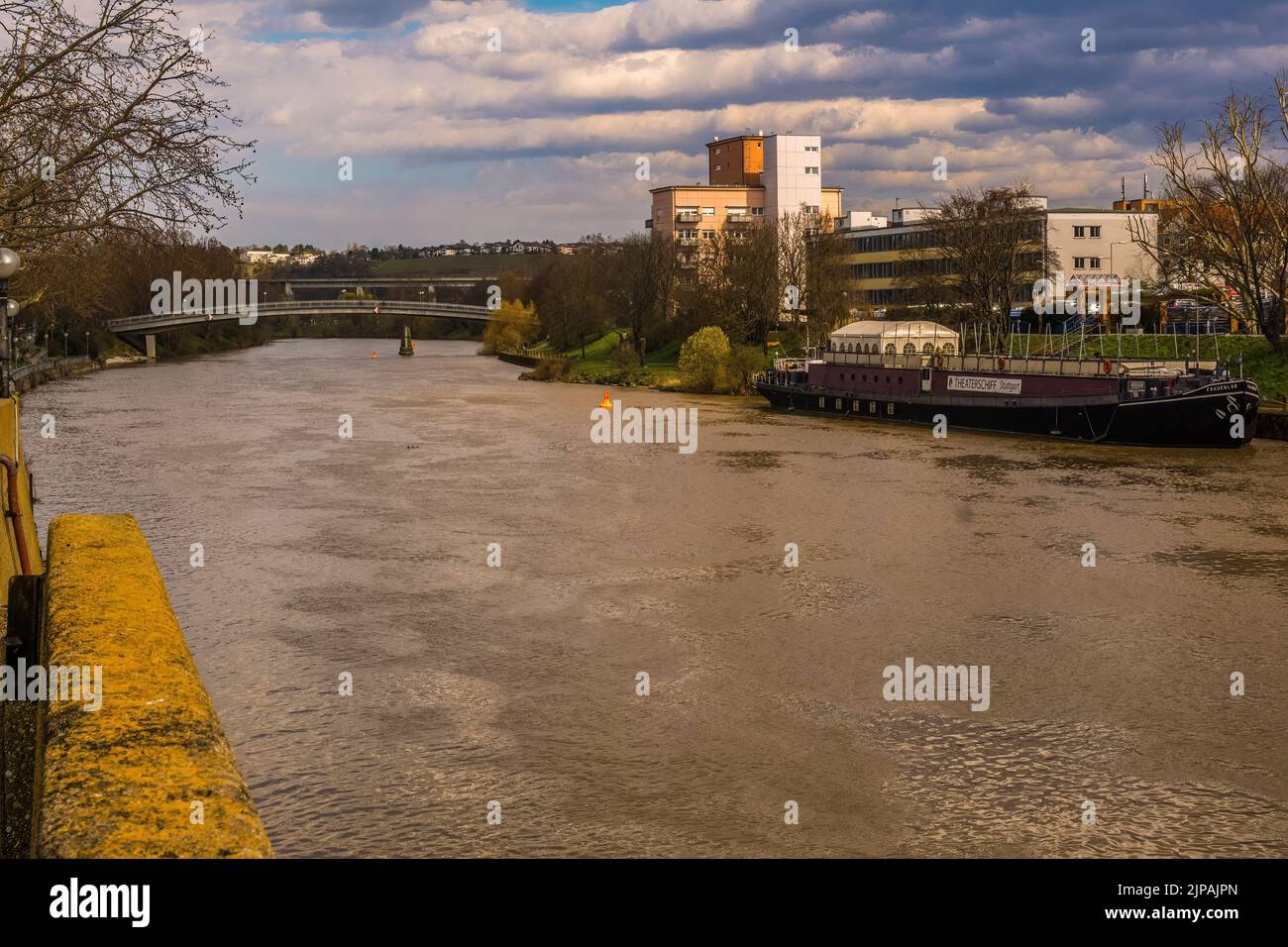 STUTTGART,GERMANY - MARCH 17,2019:Bad Cannstatt This is the river ...