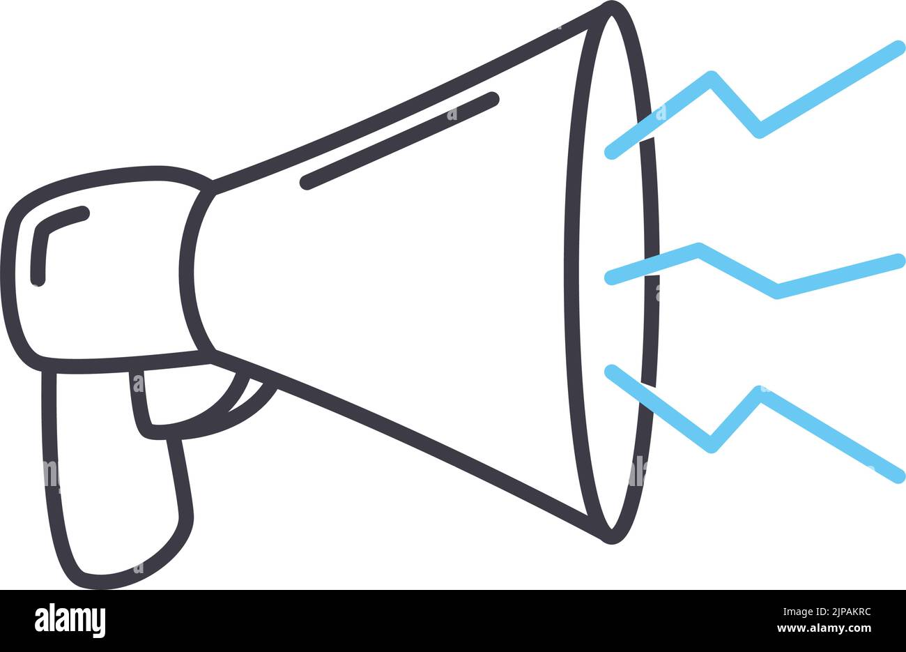 megaphone line icon, outline symbol, vector illustration, concept sign ...
